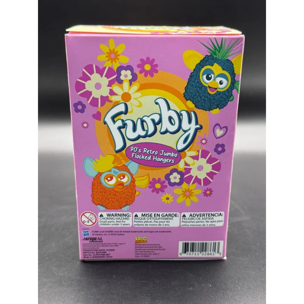 Furby 90s Retro Jumbo Flocked Hangers Blind Box Mystery Keychain Hasbro Surreal